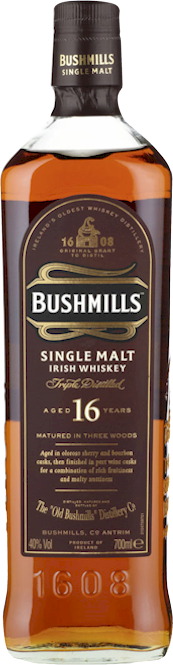 Bushmills 16 Year Irish Single Malt Whiskey 700ml